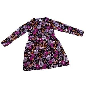Jumping Beans Girls Size 8 Long Sleeve Floral Fleece Dress Pink Purple Orange